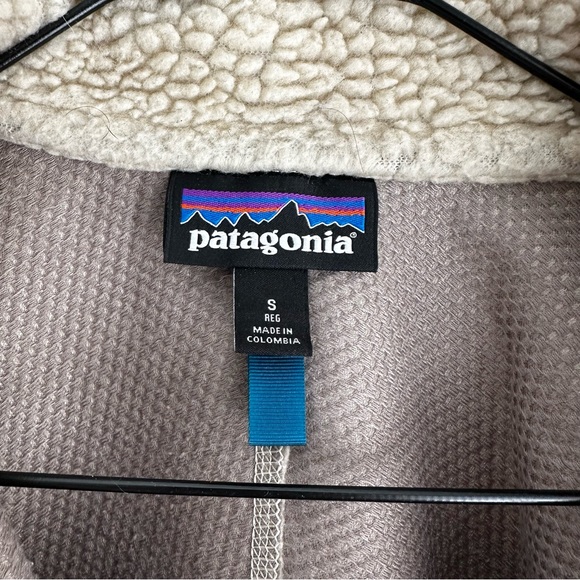 Patagonia Men's Classic Retro-X Fleece Jacket Small Tan Cream Blue - Picture 4 of 7